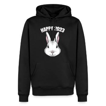 Realistic Rabbit Happy 2023 Chinese New Year - Männer Premium Bio Hoodie - Schwarz - Vorne - Nico (187cm)