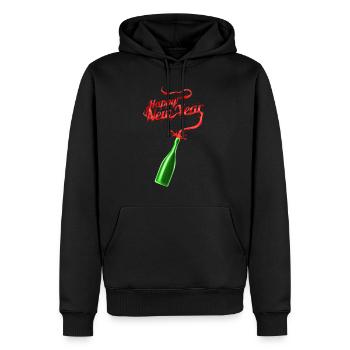 Spilling Wine Saying Happy New Year - Men’s Premium Organic Hoodie - black - Front - Nico (187cm)