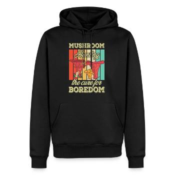 Cueilleurs de champignons et amis champignons - Sweat à capuche Premium bio Homme - noir - Devant - Nico (187cm)