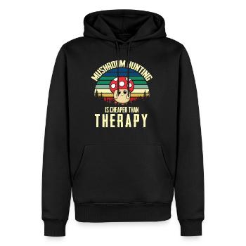 Pilzsammler und Pilz Freunde - Männer Premium Bio Hoodie - Schwarz - Vorne - Nico (187cm)