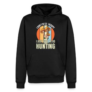 Cueilleurs de champignons et amis champignons - Sweat à capuche Premium bio Homme - noir - Devant - Nico (187cm)