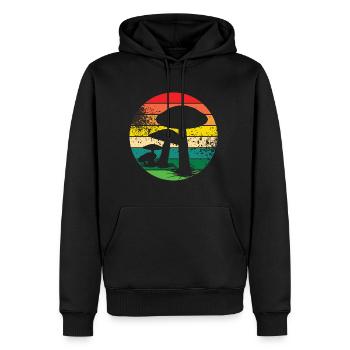 Cueilleurs de champignons et amis champignons - Sweat à capuche Premium bio Homme - noir - Devant - Nico (187cm)