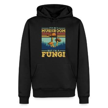 Cueilleurs de champignons et amis champignons - Sweat à capuche Premium bio Homme - noir - Devant - Nico (187cm)