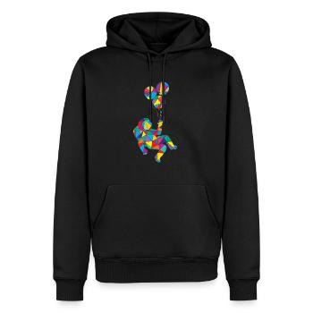 Astronaut Polygon Lustiges Weltall - Männer Premium Bio Hoodie - Schwarz - Vorne - Nico (187cm)