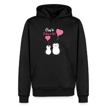 Große Schwester Pinguine Geschwister Regenbogen - Männer Premium Bio Hoodie - Schwarz - Vorne - Nico (187cm)
