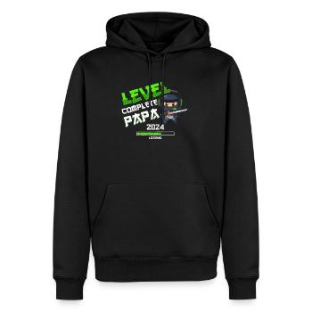 Level Complete PAPA 2023 Loading Gaming Ninja - Männer Premium Bio Hoodie - Schwarz - Vorne - Nico (187cm)