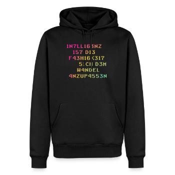 Intelligenz Ist Die Fähigkeit Sich Dem Wandel - Männer Premium Bio Hoodie - Schwarz - Vorne - Nico (187cm)