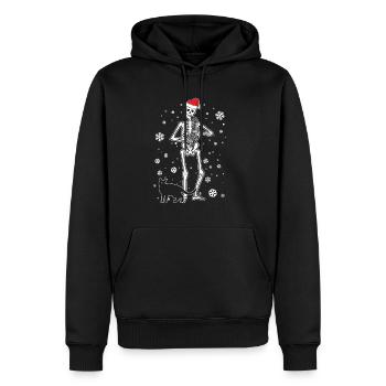 Skeleton Saxophone Cat - Männer Premium Bio Hoodie - Schwarz - Vorne - Nico (187cm)