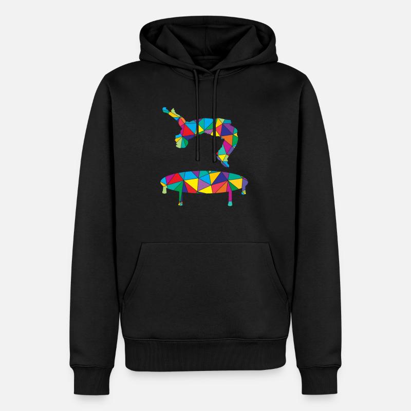 Trampoline Polygon - Men’s Premium Organic Hoodie - black