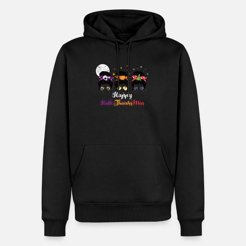 Joyeux Noël HelloThanksMas Halloween - Sweat à capuche Premium bio Homme - noir