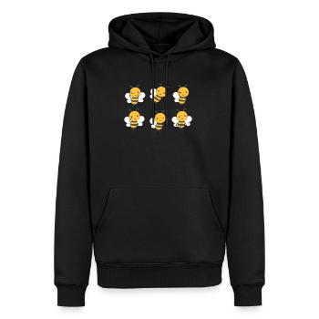 Yoga Bee - Men’s Premium Organic Hoodie - black - Front - Nico (187cm)