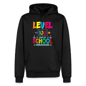 100 jours d’école débloqué Élève garçon fille - Sweat à capuche Premium bio Homme - noir - Devant - Nico (187cm)
