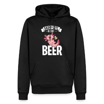 Cadeau de fête des pères pour papa pour la fête des hommes - Sweat à capuche Premium bio Homme - noir - Devant - Nico (187cm)