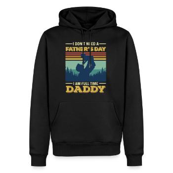 Cadeau de fête des pères pour papa pour la fête des hommes - Sweat à capuche Premium bio Homme - noir - Devant - Nico (187cm)