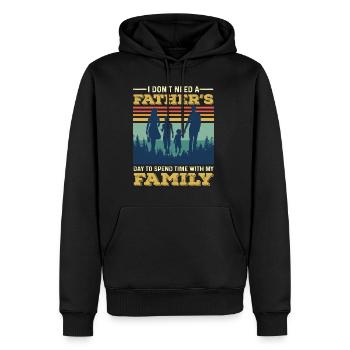 Father's Day gift for dad for Men's Day - Men’s Premium Organic Hoodie - black - Front - Nico (187cm)