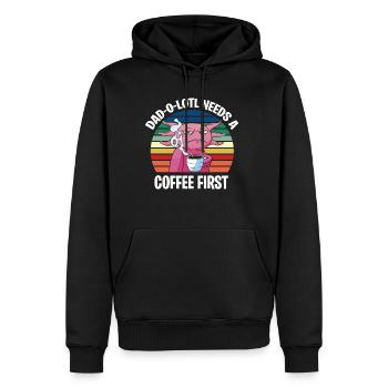 Father's Day gift for dad for Men's Day - Men’s Premium Organic Hoodie - black - Front - Nico (187cm)
