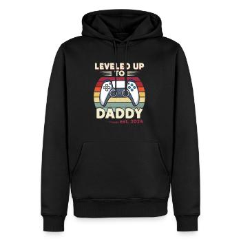 Leveled Up To Daddy Est. 2023 Controller - Men’s Premium Organic Hoodie - black - Front - Nico (187cm)