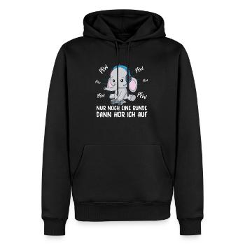 Nur Noch Eine Runde Zocken Gamer Elefant - Männer Premium Bio Hoodie - Schwarz - Vorne - Nico (187cm)