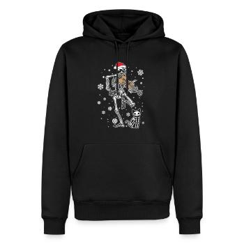 Skeleton Violin Cat - Männer Premium Bio Hoodie - Schwarz - Vorne - Nico (187cm)