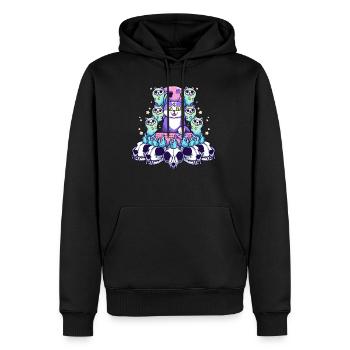 Kawaii Pastel Goth Scary Occult Cat Satan - Männer Premium Bio Hoodie - Schwarz - Vorne - Nico (187cm)