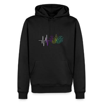 Heartbeat de masque violet, doré et vert pour - Sweat à capuche Premium bio Homme - noir - Devant - Nico (187cm)