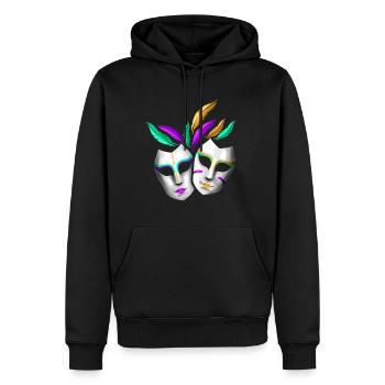Pair Of White Masks With Feathers For Mardi Gras - Männer Premium Bio Hoodie - Schwarz - Vorne - Nico (187cm)