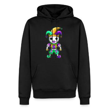 Bouffon Kawaii mignon avec masque pour Mardi Gras - Sweat à capuche Premium bio Homme - noir - Devant - Nico (187cm)