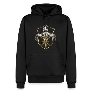 Golden Coat Of Arms With Fleur De Lis Mardi Gras - Männer Premium Bio Hoodie - Schwarz - Vorne - Nico (187cm)