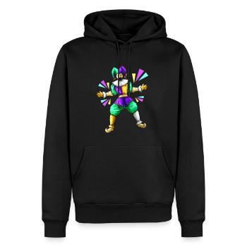Jester Costume For Mardi Gras - Men’s Premium Organic Hoodie - black - Front - Nico (187cm)