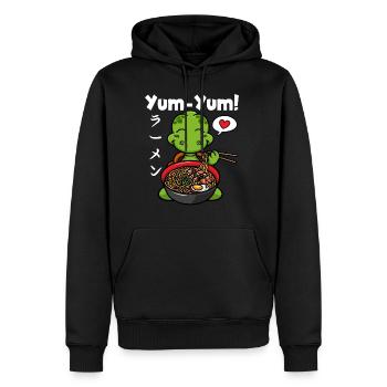 Yum Yum Japan Anime Ramen Nudel Schildkröte - Männer Premium Bio Hoodie - Schwarz - Vorne - Nico (187cm)