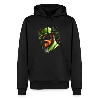 Leprechaun sans visage le jour de la Saint-Patrick - Sweat à capuche Premium bio Homme - noir - Devant - Nico (187cm)