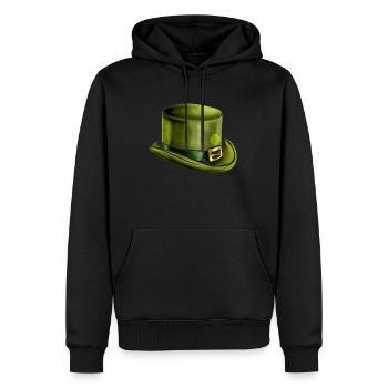 Green Leprechauns Chapeau Cylindre Trèfle sur St - Sweat à capuche Premium bio Homme - noir - Devant - Nico (187cm)
