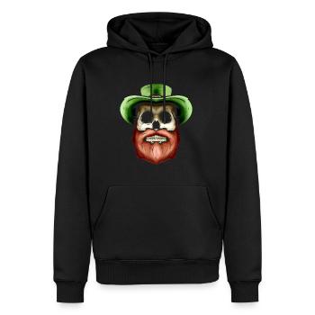Skull With Green Hat And Red Beard For St - Men’s Premium Organic Hoodie - black - Front - Nico (187cm)