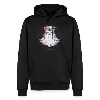 Namaste Bulldog Mandala Lotus Englische Bulldogge - Männer Premium Bio Hoodie - Schwarz - Vorne - Nico (187cm)
