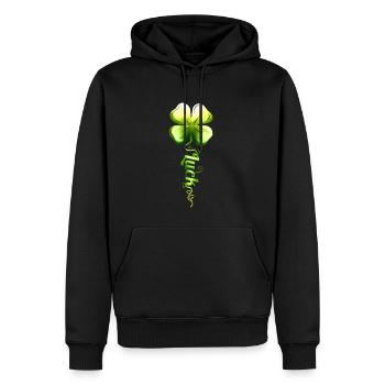 Four Leaf Clover Plant Shamrock Luck On St - Männer Premium Bio Hoodie - Schwarz - Vorne - Nico (187cm)