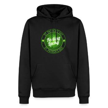 Shamrock se sent chanceux le jour de la Saint-Patrick - Sweat à capuche Premium bio Homme - noir - Devant - Nico (187cm)