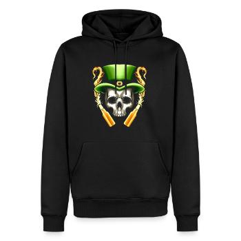 Skull With Leprechauns Hat And Beer Party St - Männer Premium Bio Hoodie - Schwarz - Vorne - Nico (187cm)