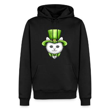 Chat Kawaii mignon avec chapeau Leprechauns sur St - Sweat à capuche Premium bio Homme - noir - Devant - Nico (187cm)