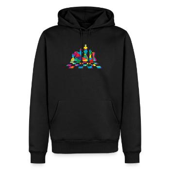 Polygone d’échecs Pièce d’échecs - Sweat à capuche Premium bio Homme - noir - Devant - Nico (187cm)