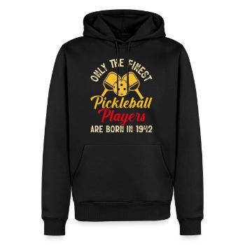 Only the finest Pickleball Players a born in 1942 - Männer Premium Bio Hoodie - Schwarz - Vorne - Nico (187cm)