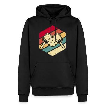 Vintage Pickleball Sports Paddle Lover Sunset - Sweat à capuche Premium bio Homme - noir - Devant - Nico (187cm)