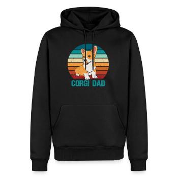 Corgi Papa Chien Cadeau Propriétaire de Chien Corgi - Sweat à capuche Premium bio Homme - noir - Devant - Nico (187cm)