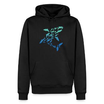 Haie Geschenk Meeresbiologie Ozean Tauchen Hai - Männer Premium Bio Hoodie - Schwarz - Vorne - Nico (187cm)