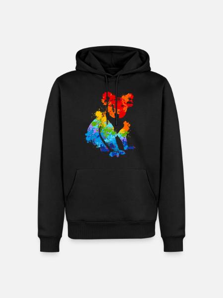 Farbspritzer Koala Bunter Koala - Männer Premium Bio Hoodie - Schwarz