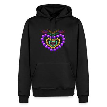Purple, Yellow Golden And Green Beads Heart For - Männer Premium Bio Hoodie - Schwarz - Vorne - Nico (187cm)