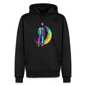 Costume d’homme avec chapeau pour Mardi Gras - Sweat à capuche Premium bio Homme - noir - Devant - Nico (187cm)