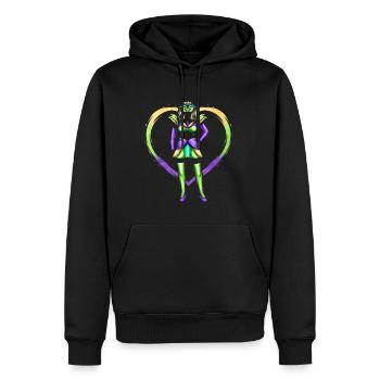 Costume de femme avec masque pour Mardi Gras - Sweat à capuche Premium bio Homme - noir - Devant - Nico (187cm)