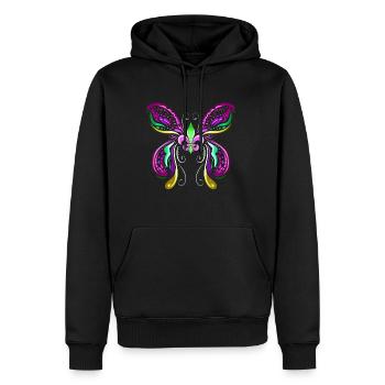 Papillon avec ornements et fleur de lys pour - Sweat à capuche Premium bio Homme - noir - Devant - Nico (187cm)