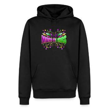 Lettering With Beads And Feathers For Mardi Gras - Männer Premium Bio Hoodie - Schwarz - Vorne - Nico (187cm)