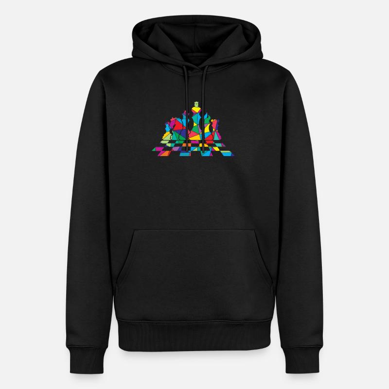 Low Poly Tischspiel Polygon Schach - Männer Premium Bio Hoodie - Schwarz